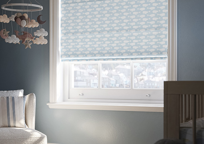 Whaling Around, Cornflower - Twist&Fit Roman Blind - Image 5